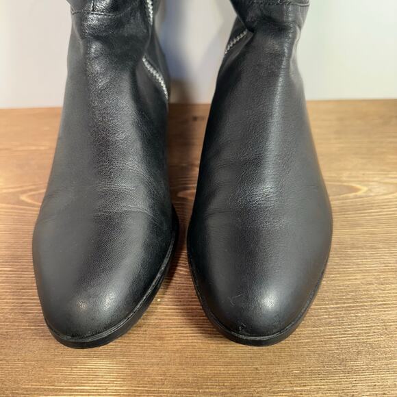Michael Kors MK Over The Knee Bromley Riding Boots 7.5 Stretch Leather Elevated - Picture 8 of 15